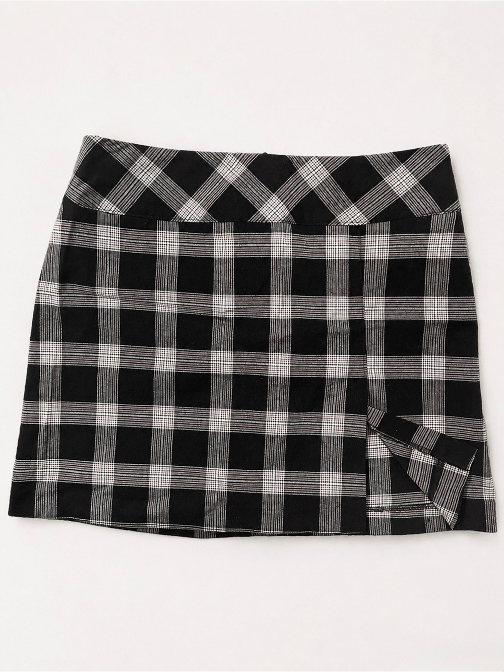 VINTAGE 90s A. BYER Red Black White Plaid Clueless Prep Mini Skirt w/ Side Slit